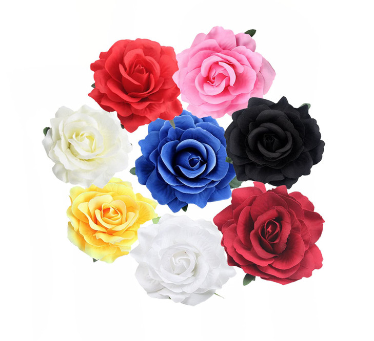 8 Pack Rose Flower Hair Clip Flamenco Dancer Pin up Flower Brooch Rose Flowers Hair Accessories LDZ60 A