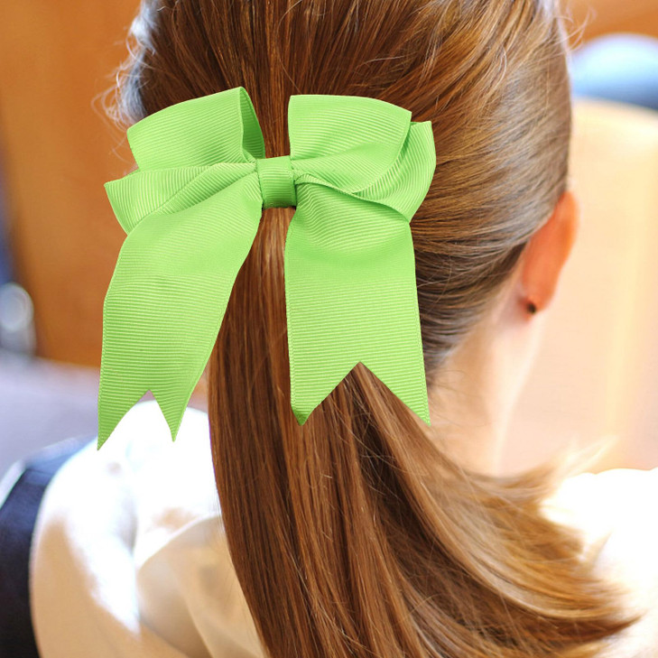 VALICLUD 20PCS Large Cheer Hair Bow Ponytail Holder Satin Elastic Tie Band for Women Girl Softball Cheerleader Sports Ra