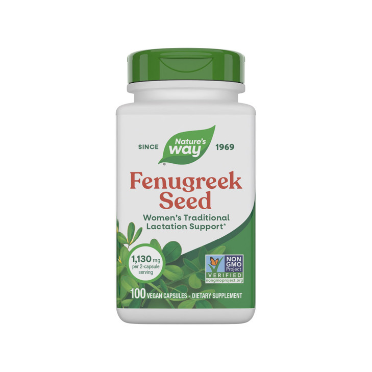 Nature's Way Fenugreek Seed Supplement, Fenugreek for Traditional Breastfeeding Lactation Support*, Non-GMO Project Verified, Vegan, 100 Capsules (Pa online at globaldelivered