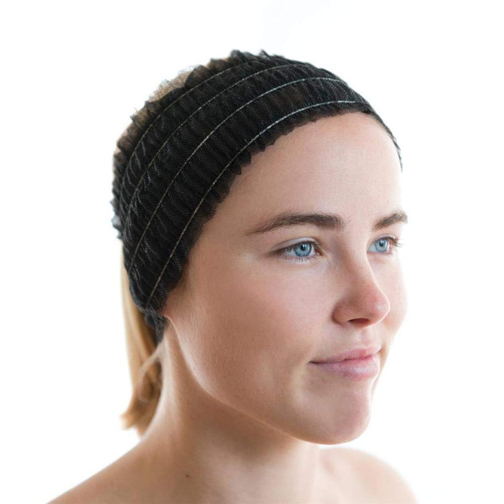LIFESOFT 100 Count Disposable Facial Spa Headbands Individual Wrapped