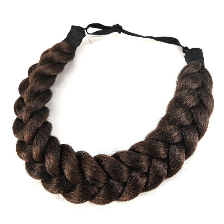 TOECWEGR Hair Braided Headband Classic Chunky Wide Thick Plaited Braids Elastic Stretch Syntheti Buckling Hairpiece Brai