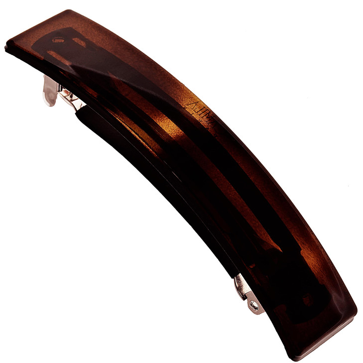Camila Paris AD822 French Hair Barrette Clip for Girls Tortoise Shell Rubberized Metal Clasp Strong Hold Grip Hair Clips