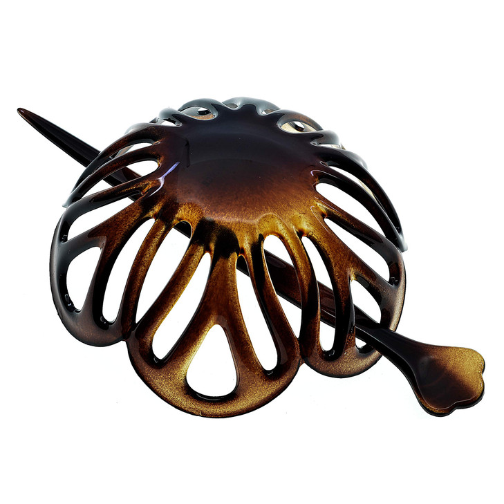 Camila Paris NV149 French Hair Bun Clip Maker Cover Cap Holder Tortoise Shell Round Dome Bun Hair Clip for Women Hair Up