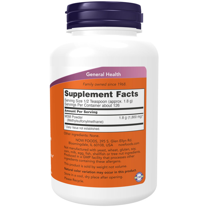 NOW Foods Supplements, MSM (Methylsulfonylmethane) Powder, Supports Healthy Cartilage*, Joint Health*, 8-Ounce online at globaldelivered