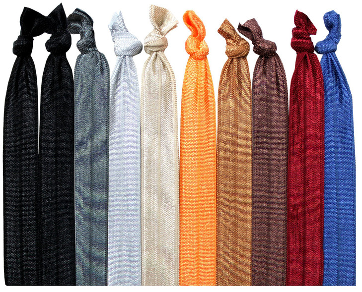 Syleia Hair Ties Pack of 100 Earthy and Natural Colors Elastic Band Ponytail Holders Elastic Ribbon Hair Band Crease Fre