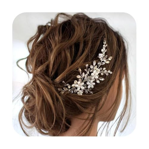 JAKAWIN Bridal Hair Accessories Wedding Hair Comb Silver Pearl Hair Piece for Women HC034 1 Silver