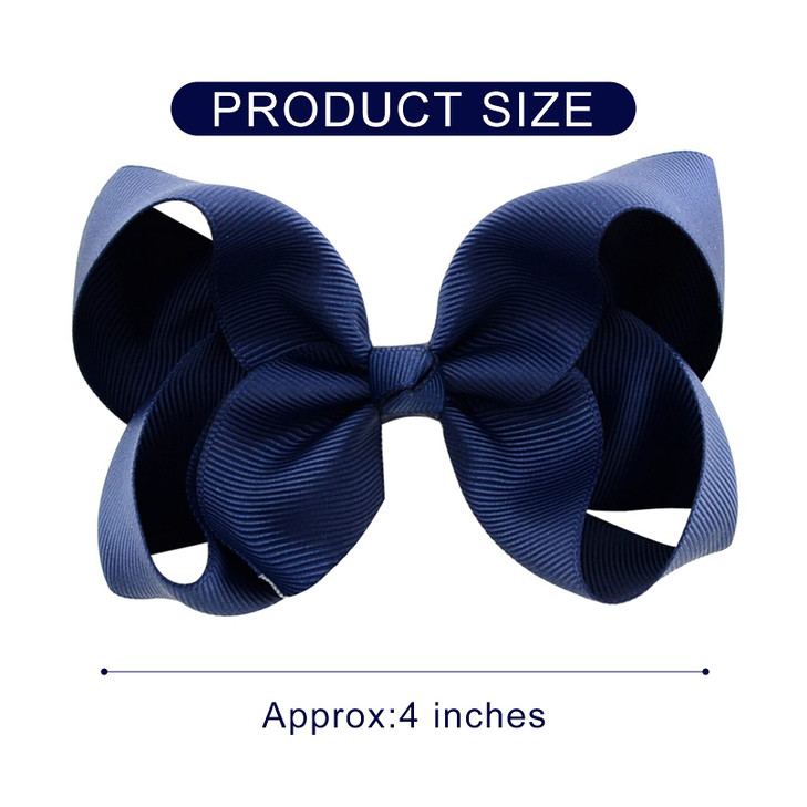 DEEKA 16 PCS 4 Handmade Hair Bow Grosgrain Ribbon Solid Color Hair Bow Alligator Clips Hair Accessories for Little Teen