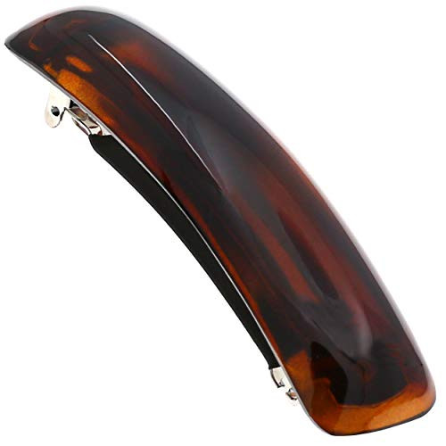 Camila Paris CP3018 French Hair Barrette Clip for Girls Tortoise Shell Rubberized Metal Clasp Strong Hold Grip Hair Clip