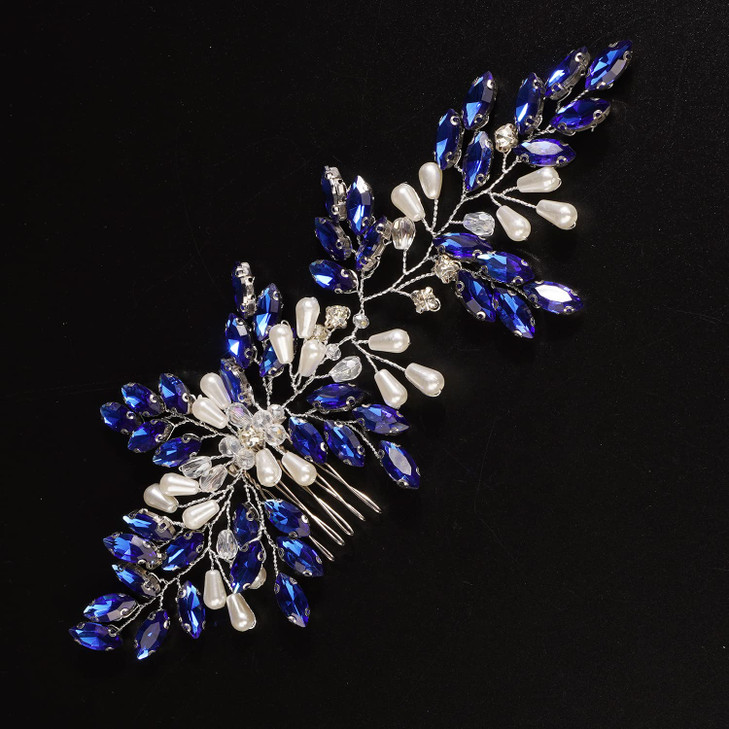 Xerling Vintage Hair Comb Brides Wedding Silver Hair Accessory Bridal Crystal Headpiece Pearl Hair Piece Jewelry Silver