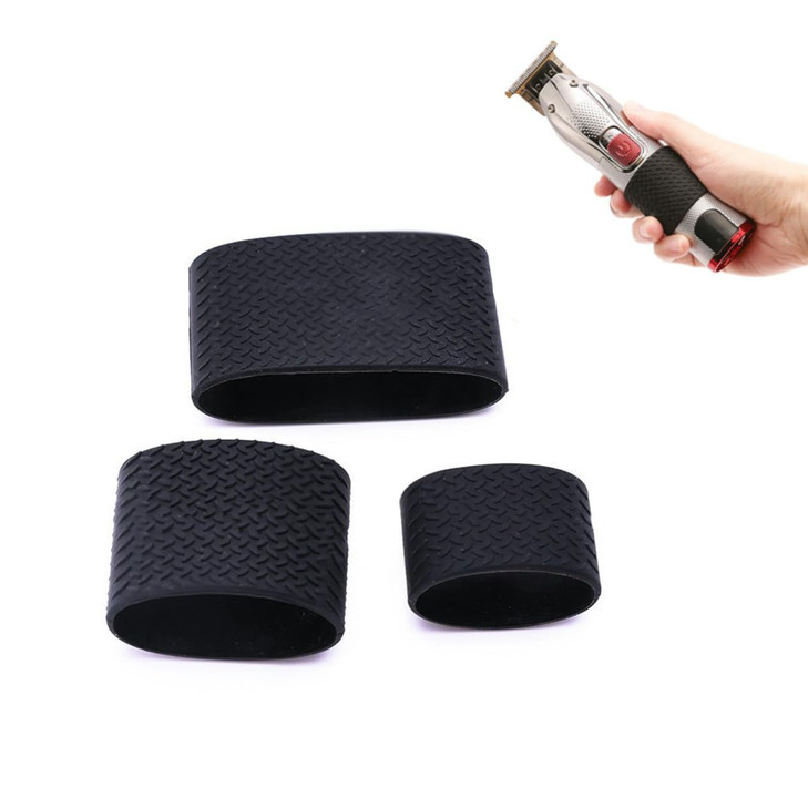 3pcs Heat Silicone Clipper Bands Anti Slip Shock Absorbing Universal Clipper Trimmer Grips Sleeve for Professional Barbe
