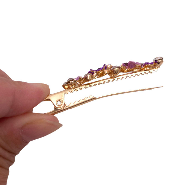 6PCS Colorful Vintage Flower Design Metal Alligator Hair Clips Accessories Women Girls
