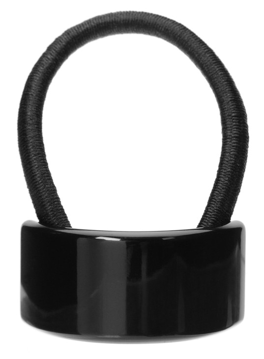 France Luxe Rectangle Ponytail Holder Black