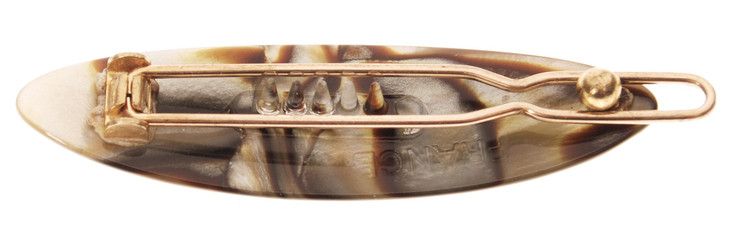 France Luxe Mini Oblong on Tige Boule Barrette Onyx