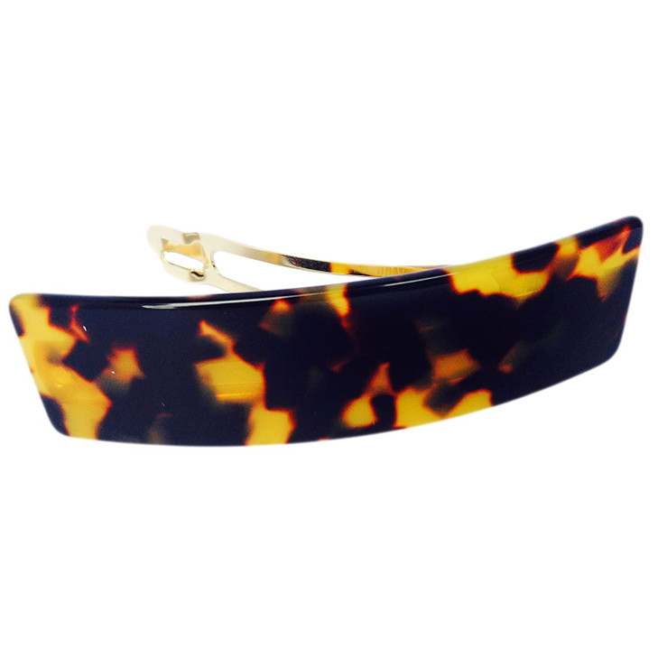 French Amie Fine 1 Wide Rectangular Celluloid Handmade Tokyo Automatic Hair Barrettes for Women French Hair Clips