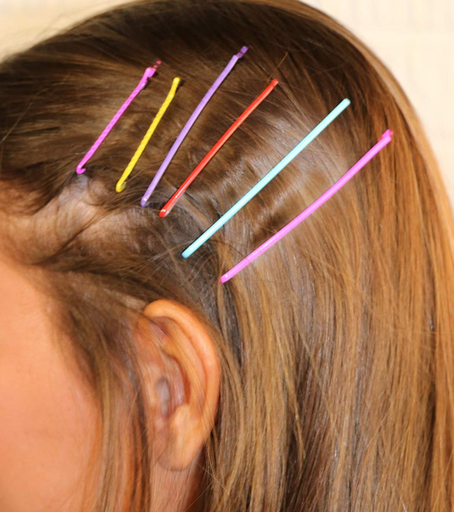 Rosemarie Collections Womens 55 Piece Colorful Hair Clip Bobby Pins Barrette Hair Accessories 1 Sheet 55 Rainbow Colors