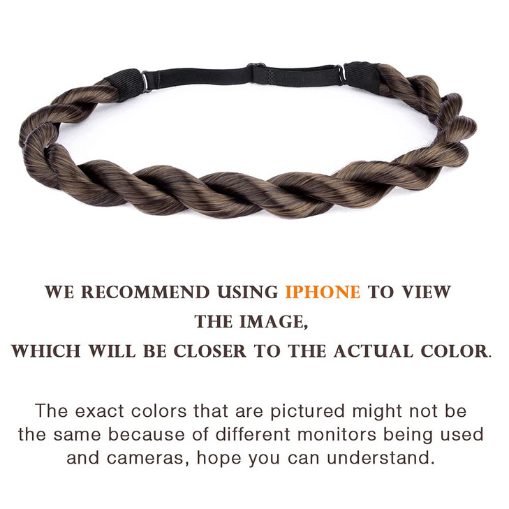 DIGUAN Thin Synthetic Hair Braided Headband Hairpiece Women Girl Beauty Accessory Dark Brown