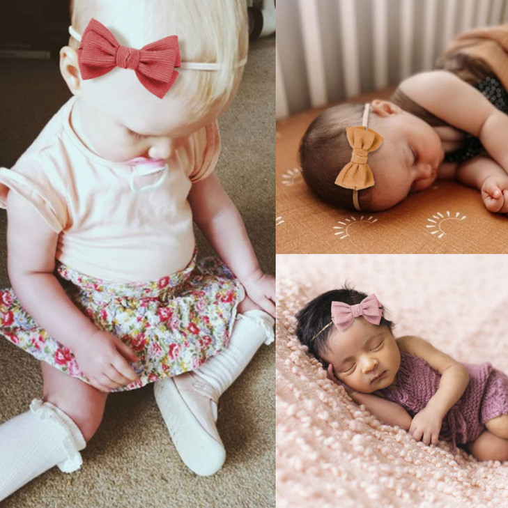 VISBL Baby Girl Headbands and Bows Newborn Infant Toddler Nylon Elastics Hairbands Hair Accessories