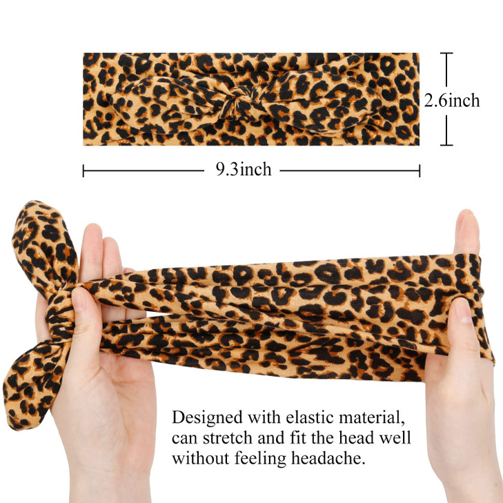 Huachi 12 Pack Bow Headbands for Women Elastic Headwraps Hair Band Knotted Headband Rabbit Ears Turban Fashion Sport Cut