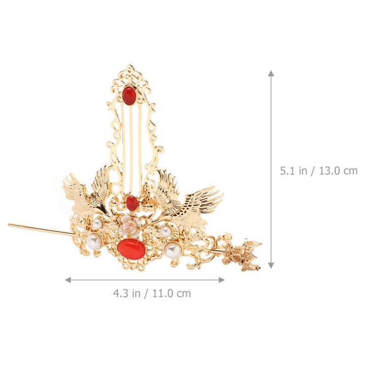 LALAFINA Chinese Hair Coronet Set Vintage Tassel Hair Pin Ancient Coronet Crown for Female Adults Weddings ValentineS Da