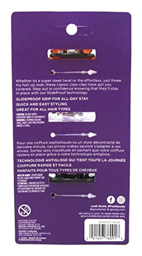 Goody Classics Large Rectangle Claw Hair Clip 3 Count Pack of 3
