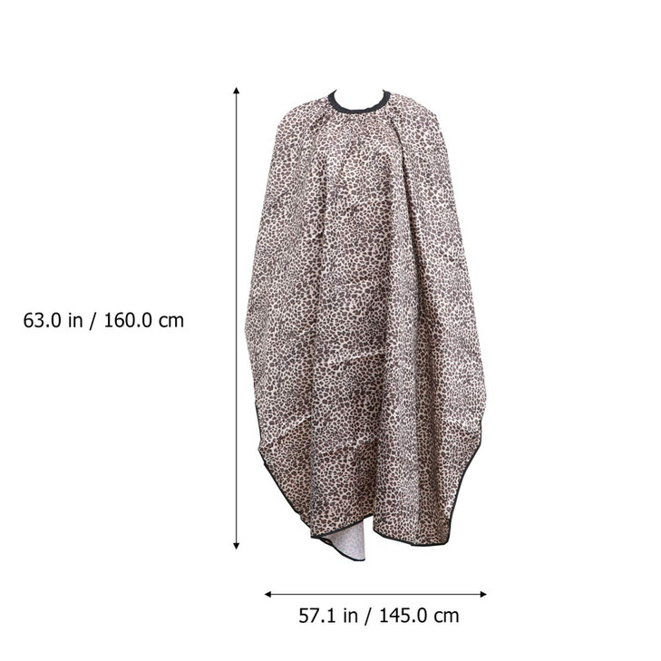 SUPVOX Leopard Print Hair Cape for Haircuts Waterproof Styling Cape for Salon Clients Grooming Smock for Hairdressers La