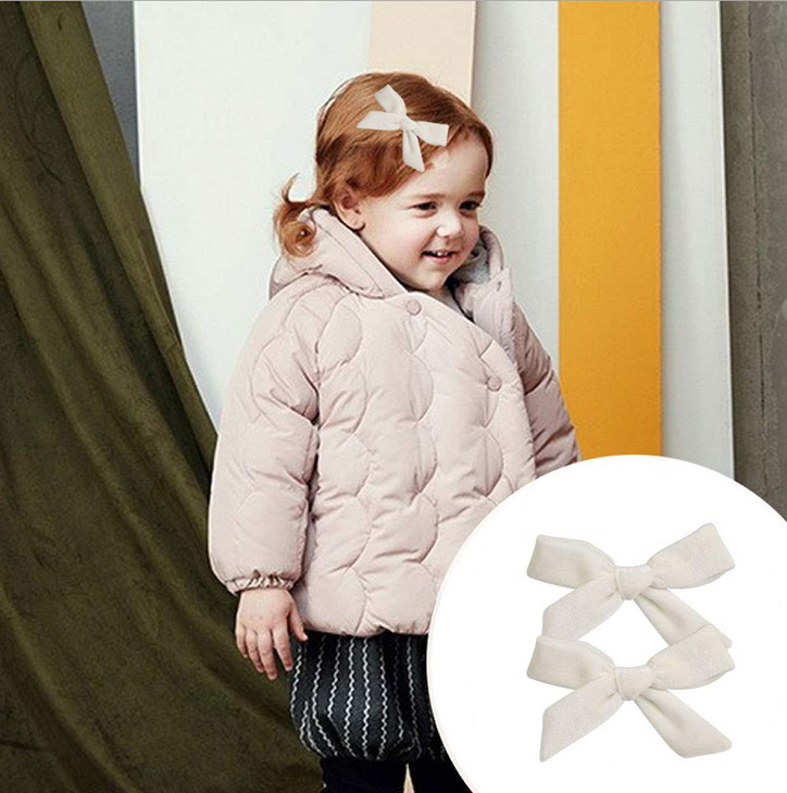 inSowni 18 Pack9 Pairs Solid Velvet Bow Ponytail Pigtail Alligator Hair Clips Barrettes Hair Accessories for Baby Girls