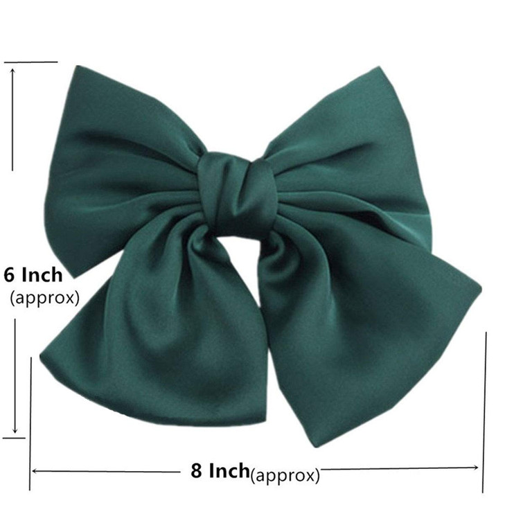 Numblartd 6Pcs French Oversize 8 Inch Bow Hair Clips Barrettes Women Huge Satin Solid Spring Hair Clip Hair Styling Acce