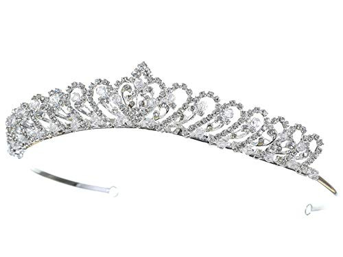 SAMKY Wedding Tiara Crown Bridal Headpiece for Women Accessories for Classic Bride