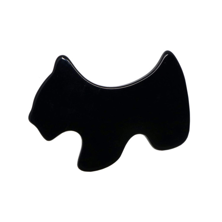 French Amie Scottish Dog Puppy Black Small 2 Celluloid Handmade Hair Clip Barrette for Women and Girls Made in France Bl