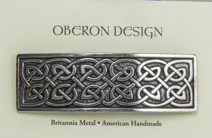 Large Celtic Hair Clip Hand Crafted Metal Barrette Made in the USA with a Large 80mm Clip by Oberon Design