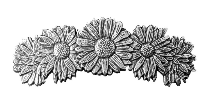 Daisies Hair Clip Hand Crafted Metal Barrette Made in the USA with a Large 80mm Clip by Oberon Design