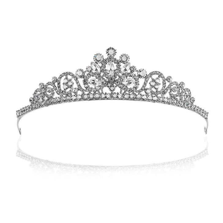 SAMKY Bridal Tiara Crown with Rhinestone Wedding Headpiece Brides Crystal Hair Accessories for Woman