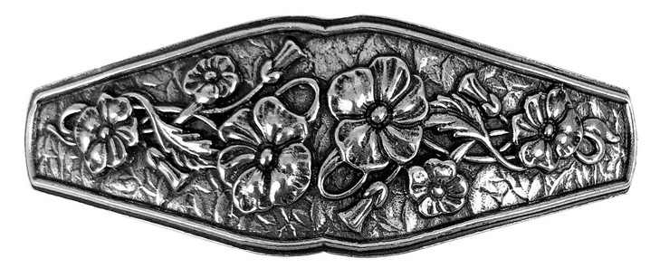 Flowers Hair Clip Hand Crafted Metal Barrette Made in the USA with a Large 80mm Clip by Oberon Design