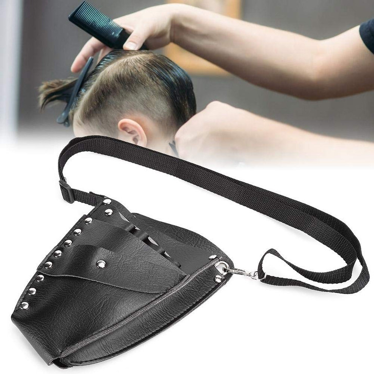 Scissors Bag Barber Waist Bag PU Leather Scissors Holster Barber Scissors Shear Pouch Holder Hairdressing Waist Holder C