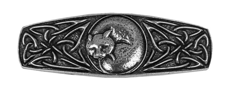 Dreaming Cat Hair Clip Hand Crafted Metal Barrette Made in the USA with a Medium 70mm Clip by Oberon Design