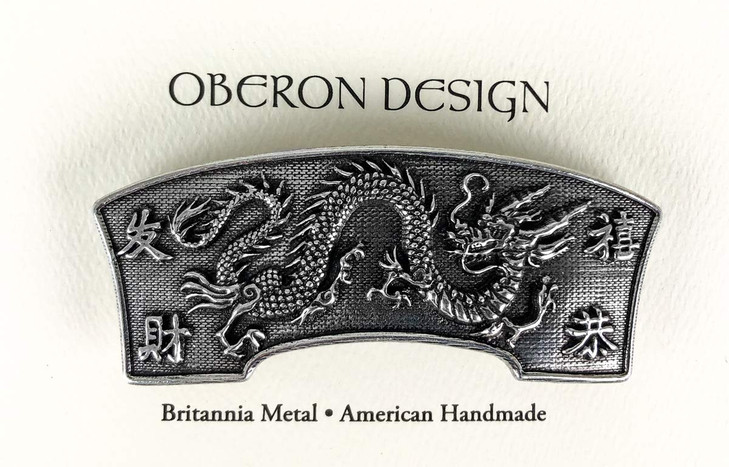 Dragon Hair Clip Hand Cast Metal Barrette Made in the USA with a Medium 70mm Clip by Oberon Design 1 Piece