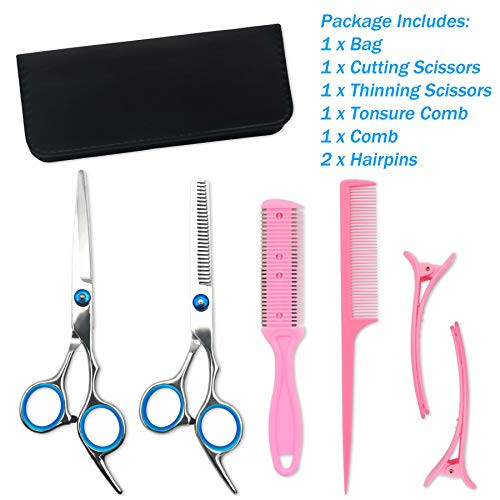 LIGICKY Hair Cutting Scissors Kit Professional Barber Stainless Steel Hairdressing Scissors Set Hair thinning Shears Ban