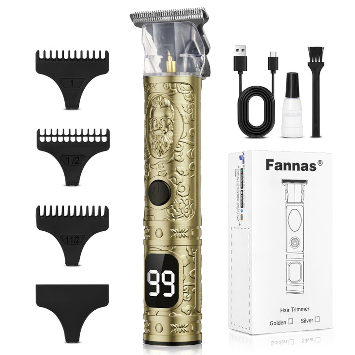 Fannas Hair Clippers for Men Professional Hair Trimmer Barber Cordless Zero Gapped Hair Clippers with LCD Display Mens G