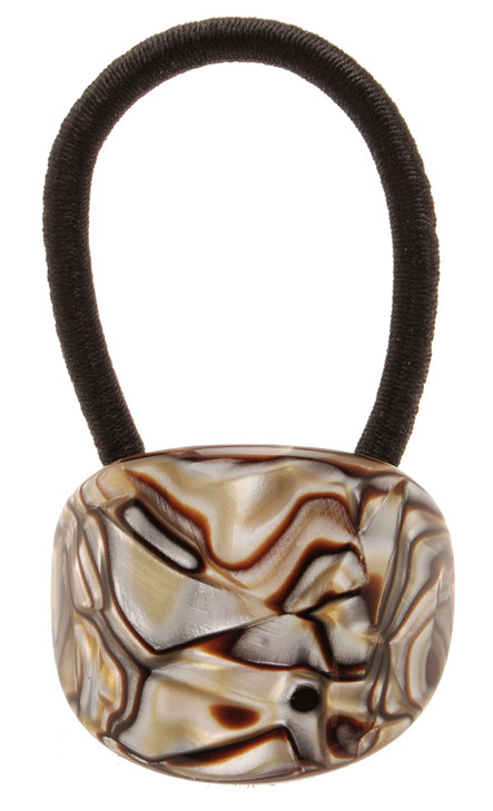 France Luxe Oval Ponytail Holder Classic Onyx