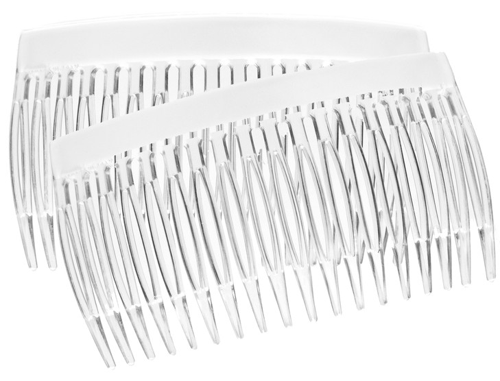 France Luxe 18 Tooth French Side Comb Pair Clear