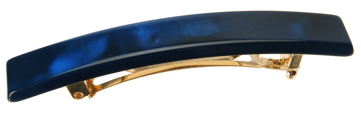 France Luxe Small Luxury Rectangle Barrette Classic Handmade French Barrette for Women with Strong Clasp Hair Clips for