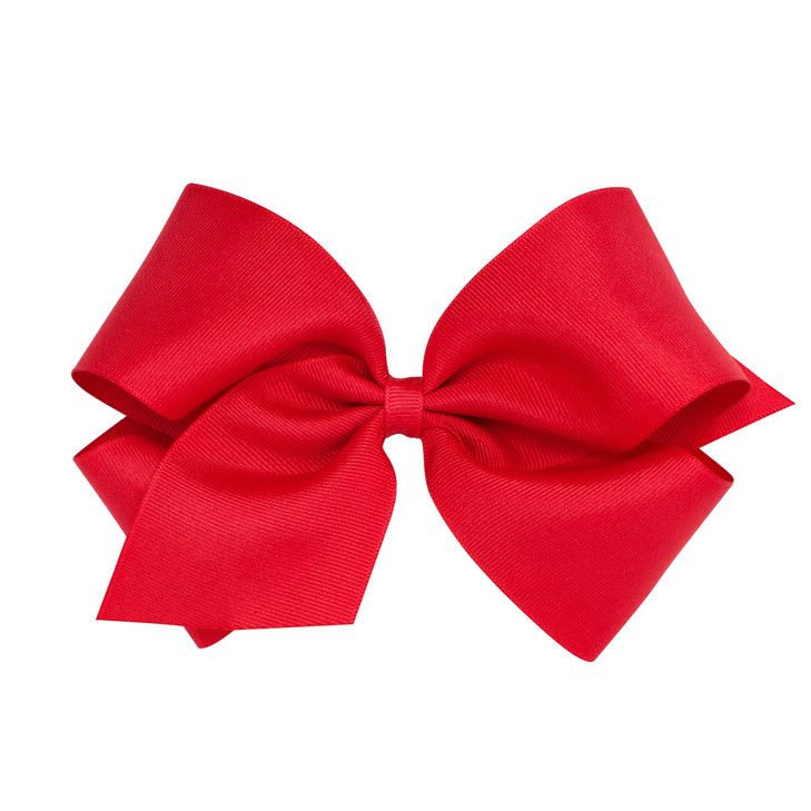 Wee Ones Girls Classic Grosgrain Hair Bows with Plain Wrap Center NoSlip Hair Clip Handmade Red King