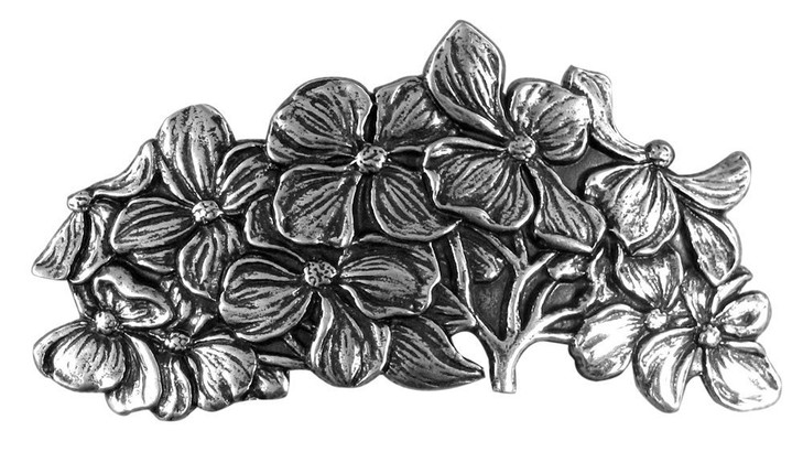 Dogwood Hair Clip Hand Crafted Metal Barrette Made in the USA with a Large 80mm Clip by Oberon Design