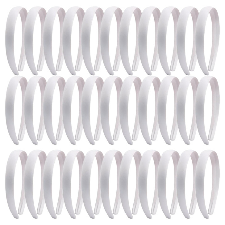 Candygirl 08 Inch Wide Satin Covered Girls Headbands DIY Ribbon Headbands for Girls Women Craft Hairband33PCS