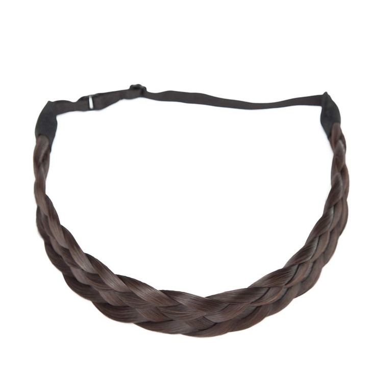 Twist Braided Hair Headbands 5 Strands Synthetic Hair Classic Chunky Wide Braids Elastic Stretch Plaited Braid Hairpiece