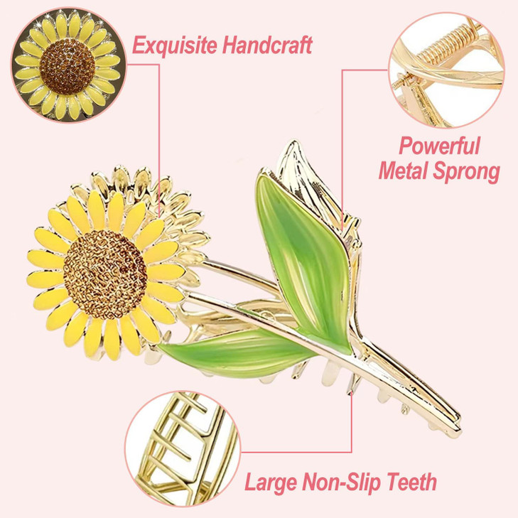 Flower Metal Hair Claw Clips 6 Pcs Cute Large Tulip Hair Claw NonSlip Hair Barrettes Strong Hold Hair Clamps Fashion Hai