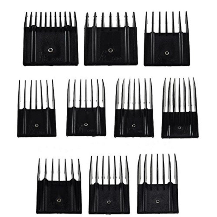 Miaco Universal Clipper Guide Comb Guard Set 10 Pieces Fits Oster Classic 76 A5 Andis AG BG Wahl etc