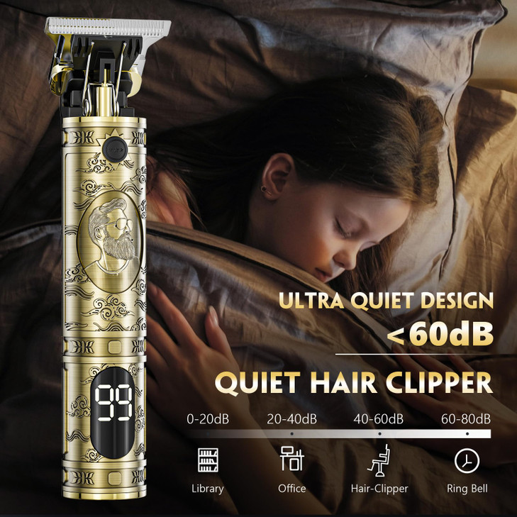 Hair Clippers for Men Cordless Professional Beard Trimmers with LCD Display Electric Grooming Rechargeable Shaver Zero G