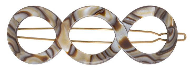 France Luxe Triple Circle Tige Boule Barrette Onyx