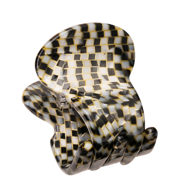 France Luxe Mini Oval Claw Clip Classic Opera Silver